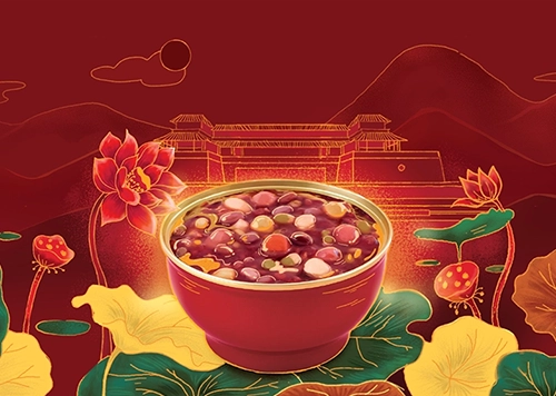 Tranh vẽ Cháo Sen Bát Bảo