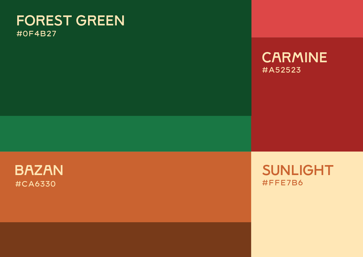 Thiết kế logo và bao bì cho Dakao Coffee do Guru Design thực hiện, bộ màu nhận diện của thương hiệu