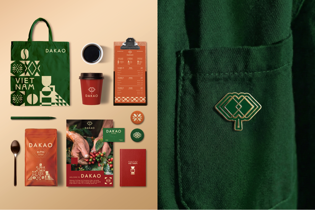 Thiết kế logo và bao bì cho Dakao Coffee do Guru Design thực hiện, thiết kế của bộ nhận diện quà tặng