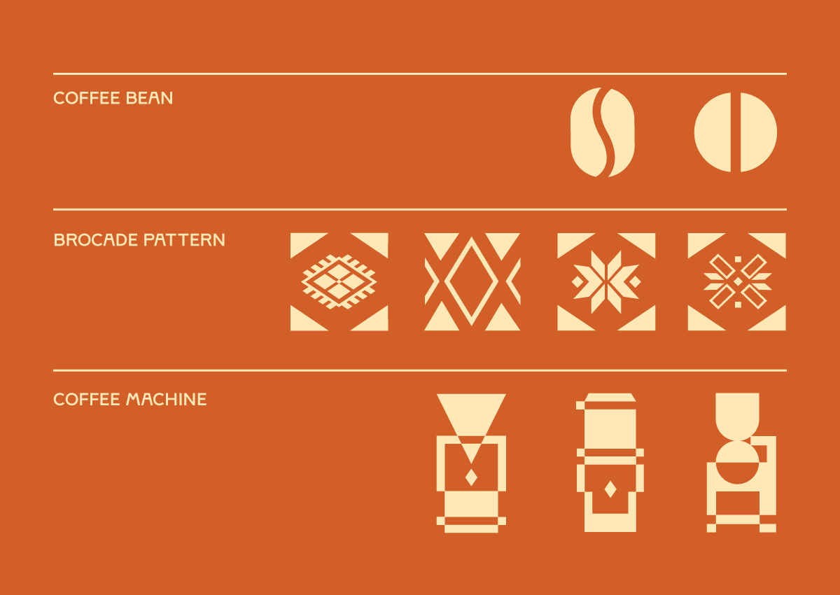 Thiết kế logo và bao bì cho Dakao Coffee do Guru Design thực hiện, hệ thống họa tiết nhận diện