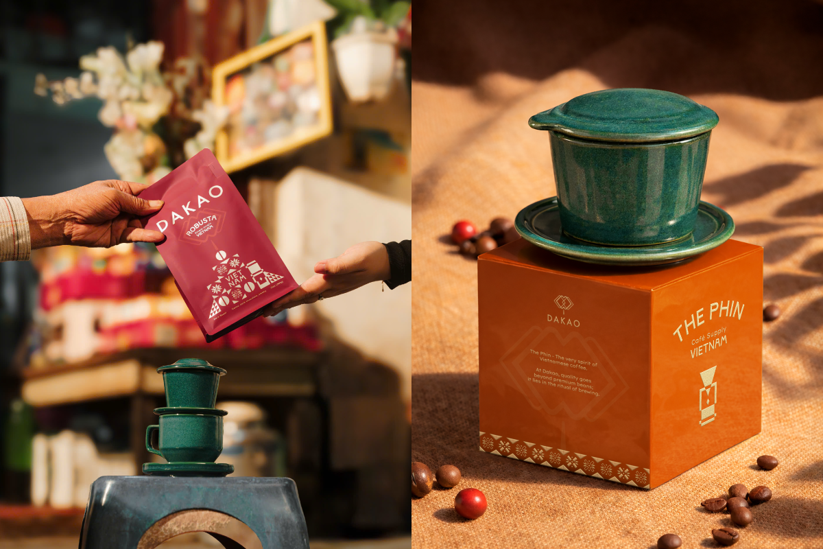 Thiết kế logo và bao bì cho Dakao Coffee do Guru Design thực hiện, thiết kế hộp phin cà phê