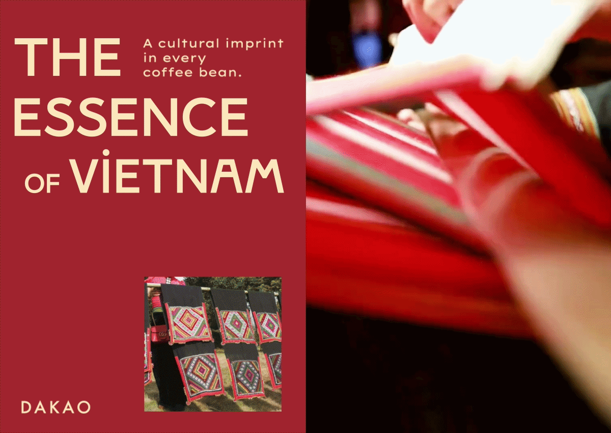 Thiết kế logo và bao bì cho Dakao Coffee do Guru Design thực hiện, lấy ý tưởng từ các họa tiết thổ cẩm truyền thống của những người dân tộc đặc trưng tại các vùng trồng nổi tiếng nhất ở Việt Nam