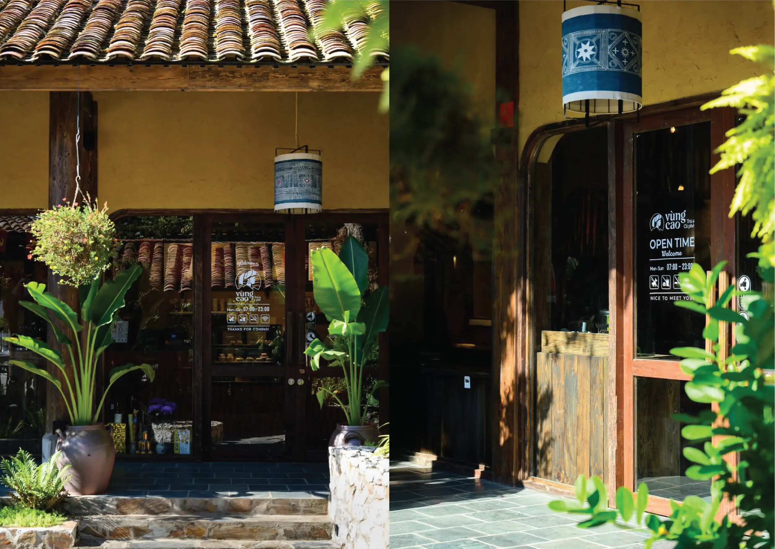 Thiết kế logo và nhận diện thương hiệu Vùng Cao Trà & Cà Phê do Guru Design thực hiện, thiết kế không gian quán