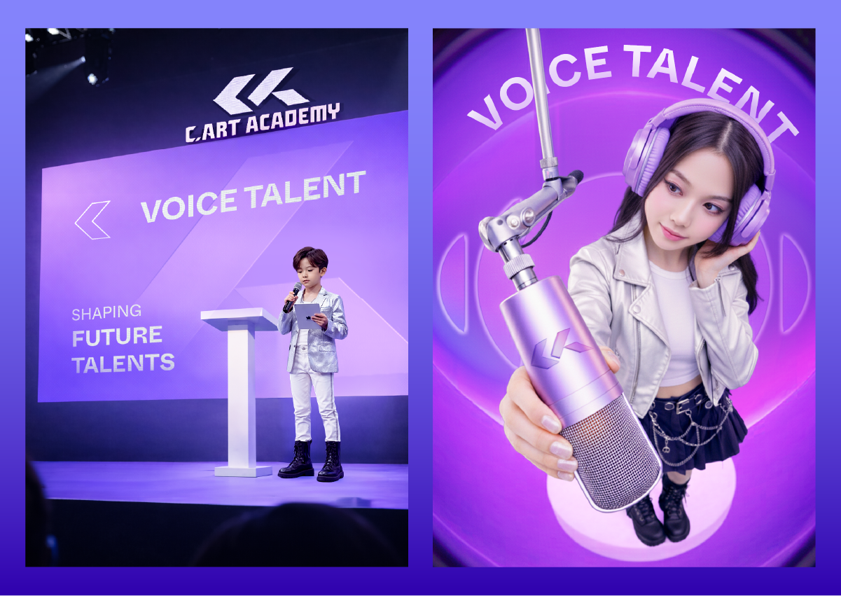 Thiết kế logo và nhận diện thương hiệu C.Art Academy do Guru Design thực hiện, thiết kế màn led trên sân khấu